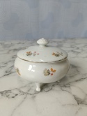 Przedwojenne porcelanowe puzderko na nóżkach Ćmielów
