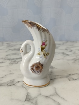 Wazonik łabędź porcelana złota róża Chodzież