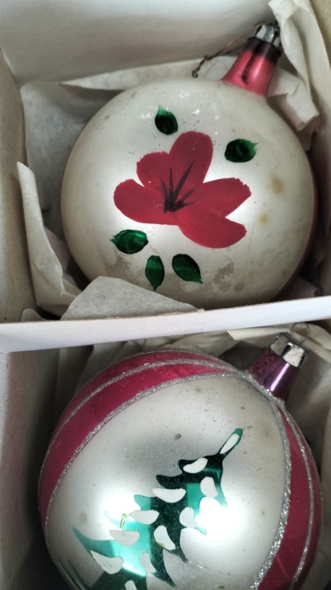 Bombki choinkowe prl zestaw 182