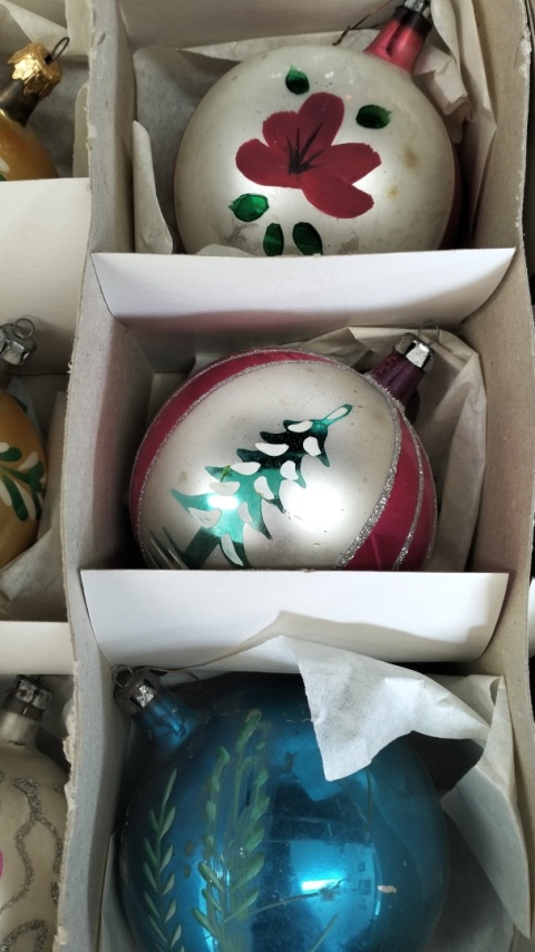 Bombki choinkowe prl zestaw 182