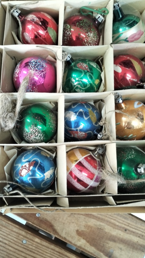 Bombki choinkowe prl zestaw 183