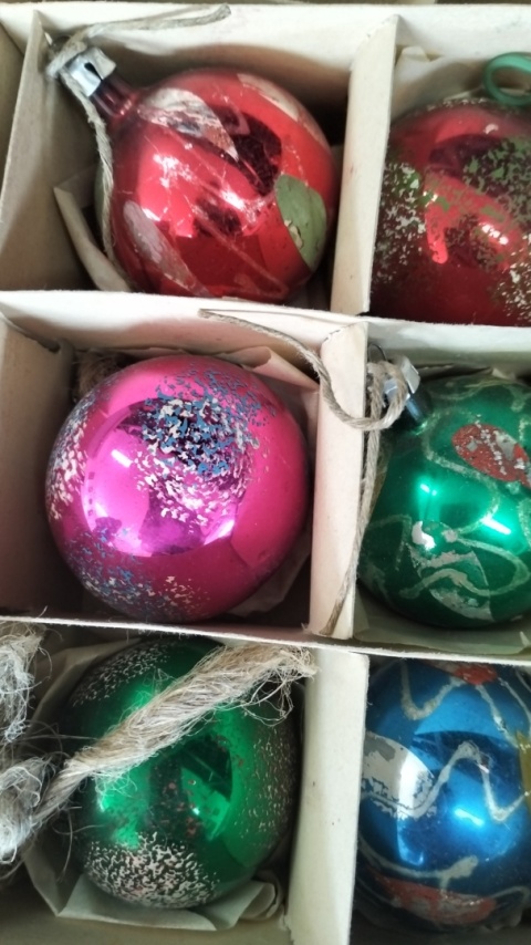 Bombki choinkowe prl zestaw 183