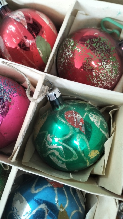 Bombki choinkowe prl zestaw 183