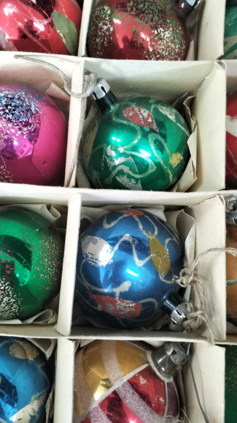 Bombki choinkowe prl zestaw 183