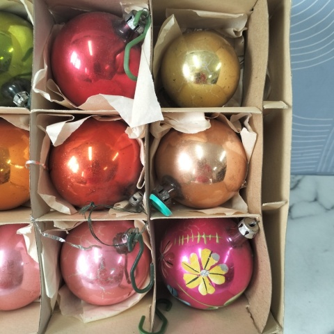 Bombki choinkowe vintage PRL zestaw 202