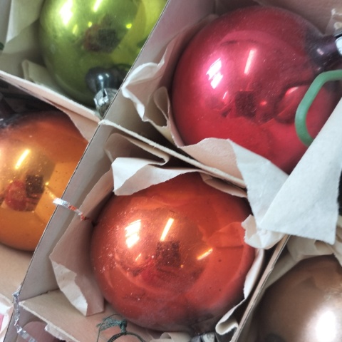 Bombki choinkowe vintage PRL zestaw 202