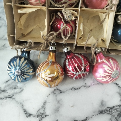 Bombki choinkowe vintage PRL zestaw 221