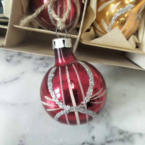 Bombki choinkowe vintage PRL zestaw 221