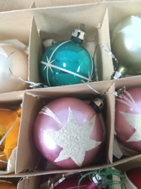 Bombki choinkowe PRL gwiazdeczki