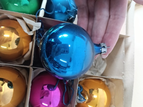 Bombki choinkowe prl szklane kolorowe Z16