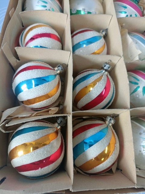 Bombki choinkowe prl zestaw 11