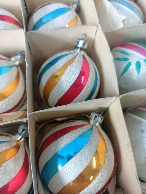 Bombki choinkowe prl zestaw 11