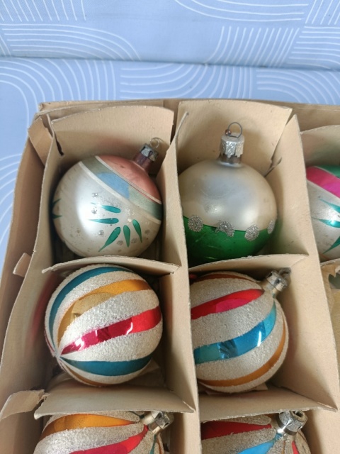 Bombki choinkowe prl zestaw 11