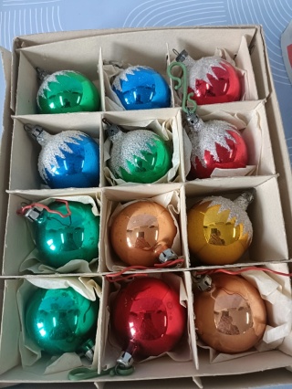 Bombki choinkowe prl zestaw 7