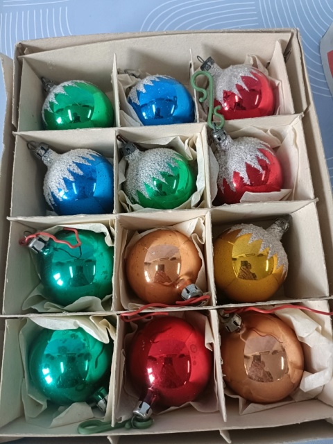 Bombki choinkowe prl zestaw 7