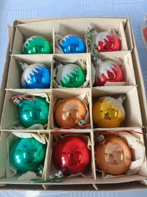 Bombki choinkowe prl zestaw 7