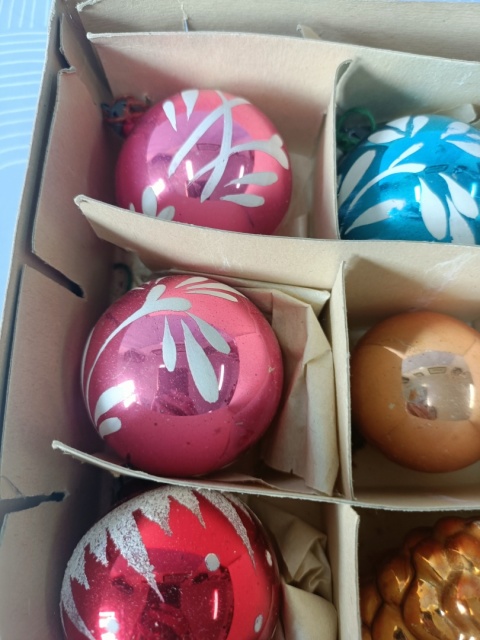 Bombki choinkowe prl zestaw 9