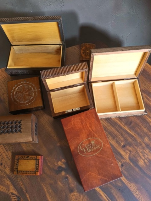 Szkatułki drewniane 9 sztuk
