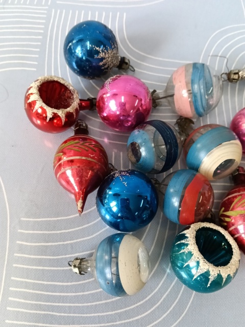 Bombki choinkowe PRL malutkie z18