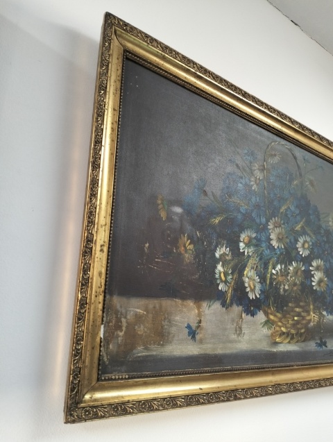Stary obraz malowany na płótnie