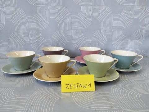 Zestaw filiżanek vintage Lilien Porzellan Daisy