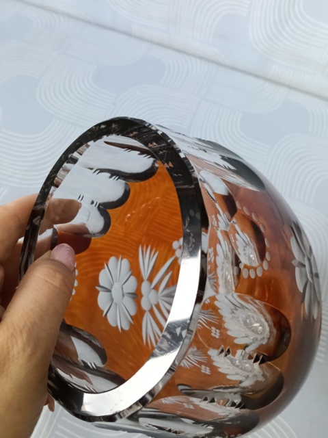 Piękny dwukolorowy wazon kryształ