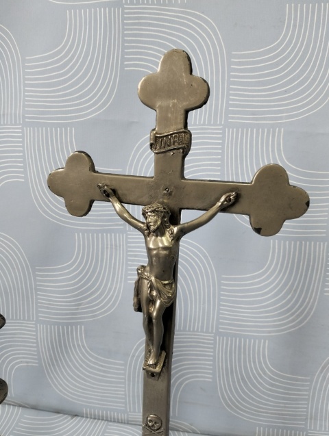Stary krzyż krucyfiks Arma Christi zestaw kolędowy Z1