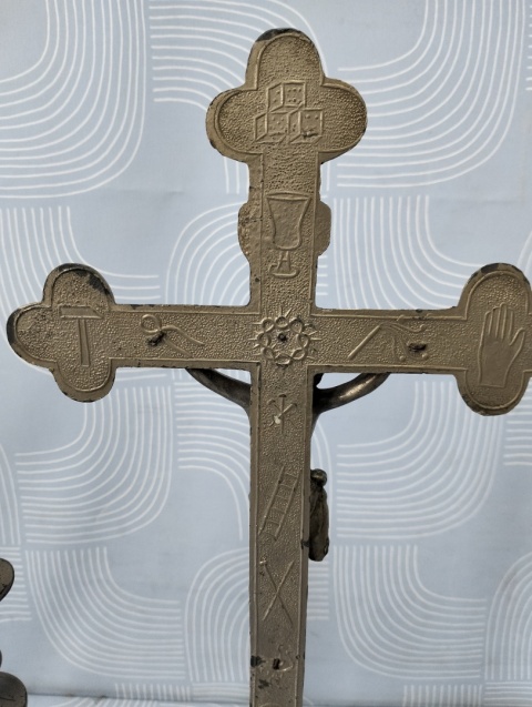 Stary krzyż krucyfiks Arma Christi zestaw kolędowy Z1