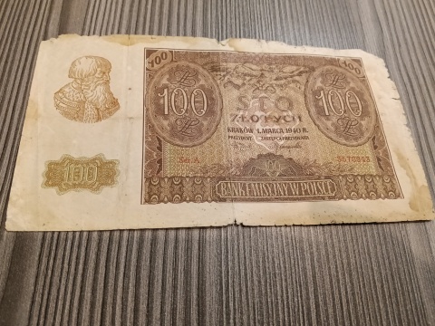Banknoty polskie z czasów okupacji niemieckiej 3 sztuki.