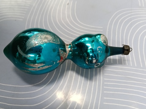 Bombka choinkowa PRL miś niebieski