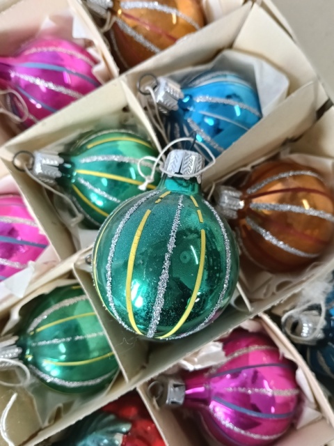 Bombki choinkowe vintage PRL zestaw Z22