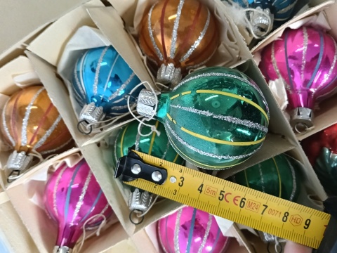 Bombki choinkowe vintage PRL zestaw Z22
