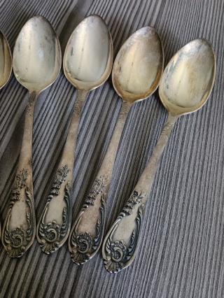 Duże łyżki platerowane 6 sztuk S41