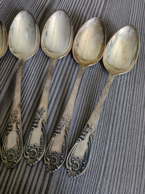 Duże łyżki platerowane 6 sztuk S41