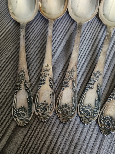 Duże łyżki platerowane 6 sztuk S41