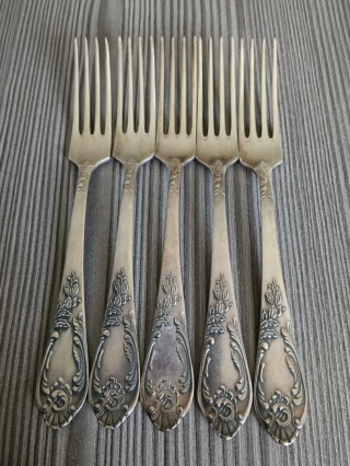 Ładne platerowane widelce 5 sztuk s 43