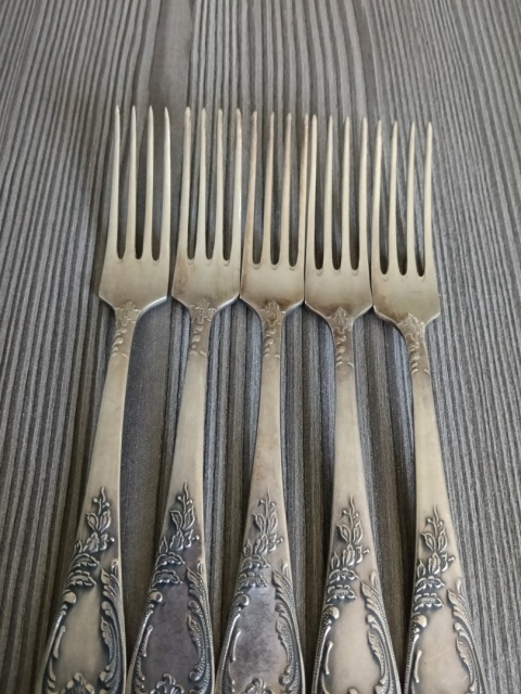 Ładne platerowane widelce 5 sztuk s 43