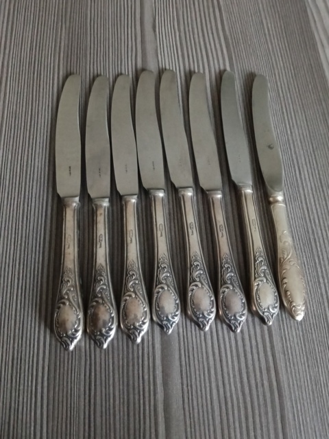 Piękne noże platerowane 8 sztuk s45