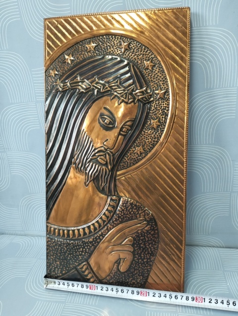 Piękny duży miedzioryt Pan Jezus
