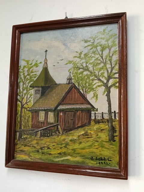 Stary obraz malowany na dykcie