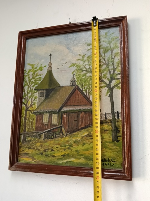 Stary obraz malowany na dykcie
