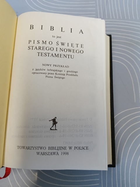 Książka Pismo Święte Brytyjka rok 1998