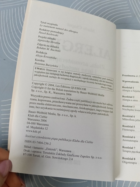 Książka Alergie. Zioła, aromaterapia i inne metody medycyny naturalnej