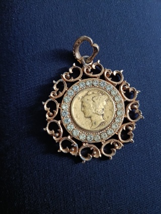 Wisiorek Vintage WLP z monetą Mercury Dime USA – Lata 70/80
