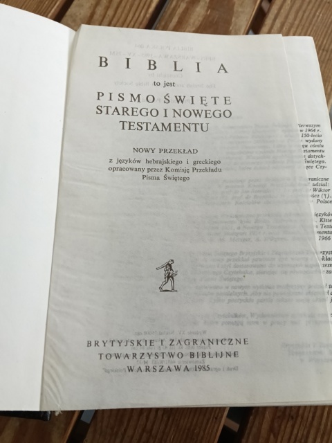 Biblia to jest pismo święte starego i nowego testamentu 1985
