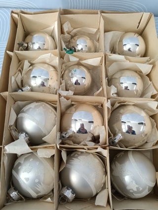 Bombki choinkowe PRL srebrne