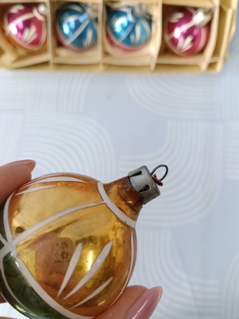 Bombki choinkowe vintage PRL zestaw Z23