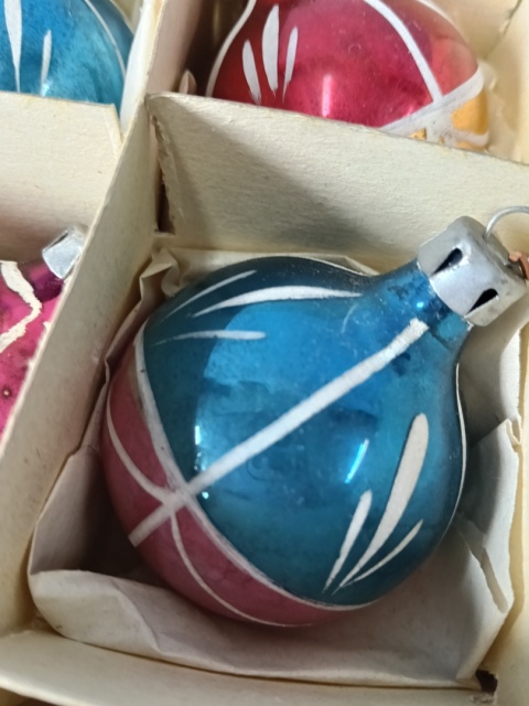 Bombki choinkowe vintage PRL zestaw Z23