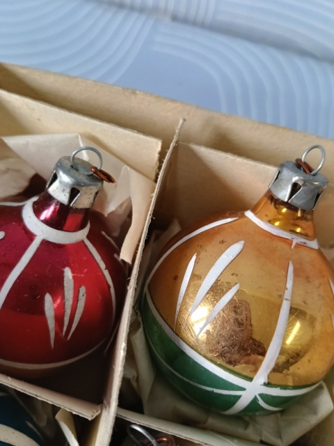Bombki choinkowe vintage PRL zestaw Z23