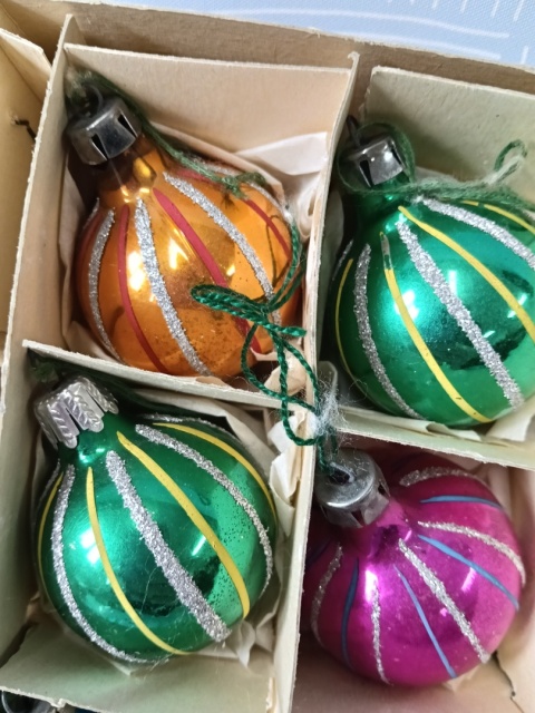 Bombki choinkowe vintage PRL zestaw Z24